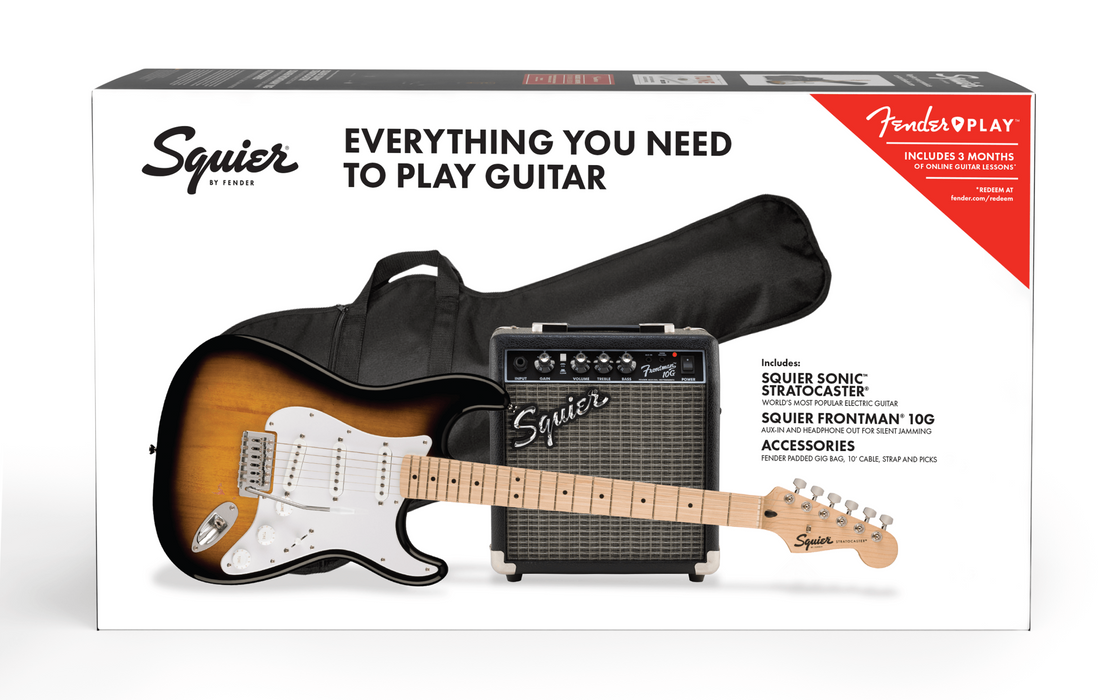 Squier Super Sonic Stratocaster Electric Guitar Pack - 2-Color Sunburst