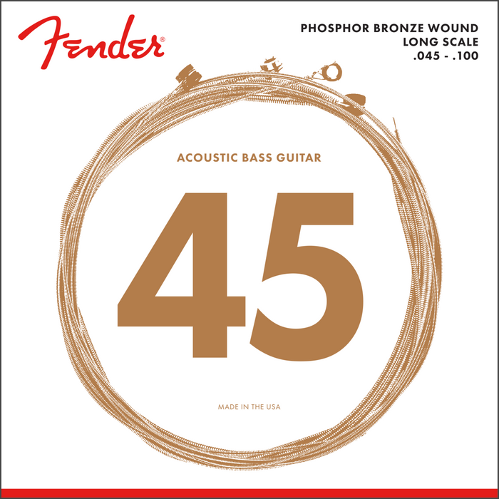 Fender 8060 Acoustic Bass Strings Phosphor Bronze Long Scale .45-.100 Gauges 4