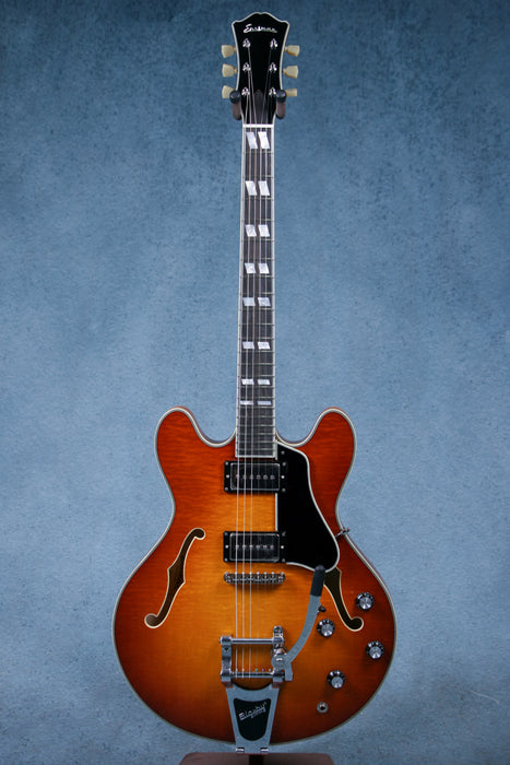 Eastman T486B Thinline Electric Guitar w/ Bigbsy - Goldburst - P2300419