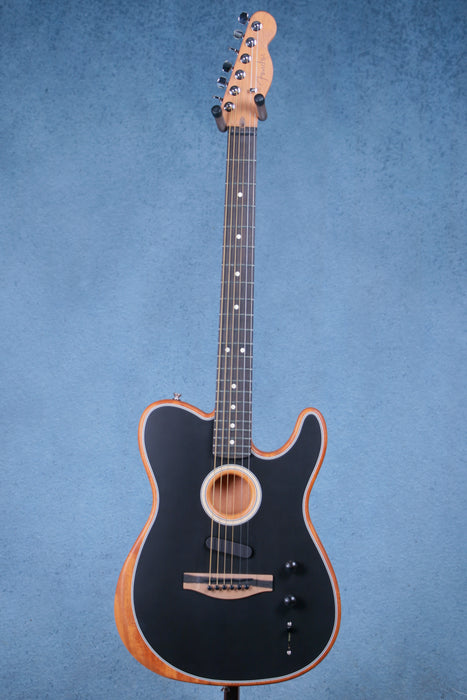 Fender American Acoustasonic Telecaster Ebony Fingerboard - Black - US223704A