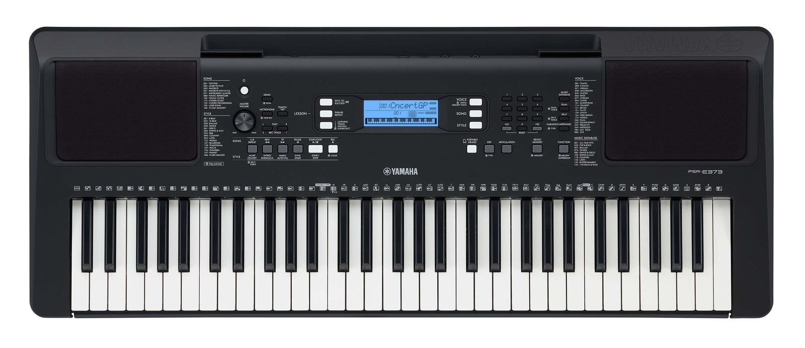 Yamaha PSRE373 61 Key Portable Keyboard - Black