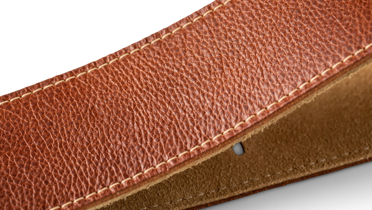 Taylor Strap - Med Brown Leather - Suede Back- 2.5 inch