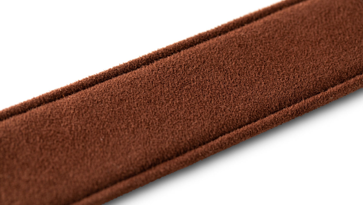 Taylor Vegan Leather Strap - Tan w/Natural Textile - 2.5 inch - Embossed Logo