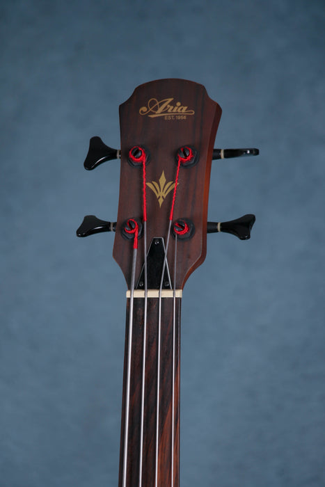 Aria FEB-FL LVS Fretless Acoustic Electric Bass Guitar - Sunburst - Preowned