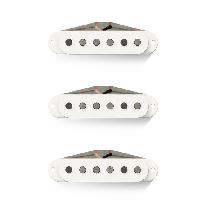 Bare Knuckle Slow Hand Single Coil Strat Pickup Set - White - RW/RP Middle Pickup / Flat