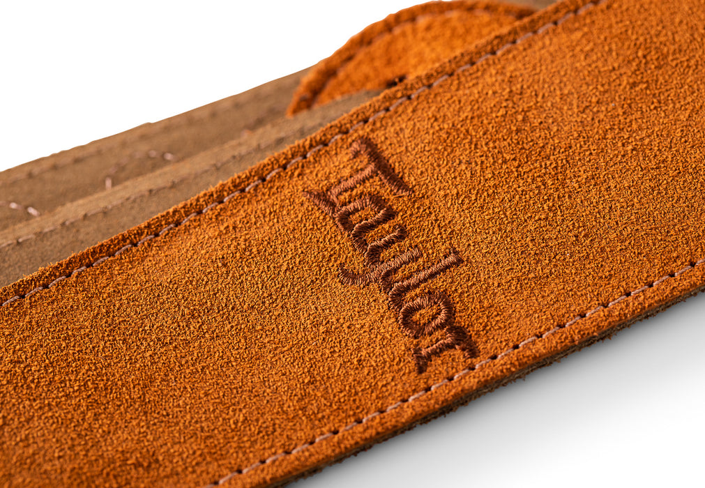 Taylor Strap - Embroidered Suede Honey Gold - 2.5 inch