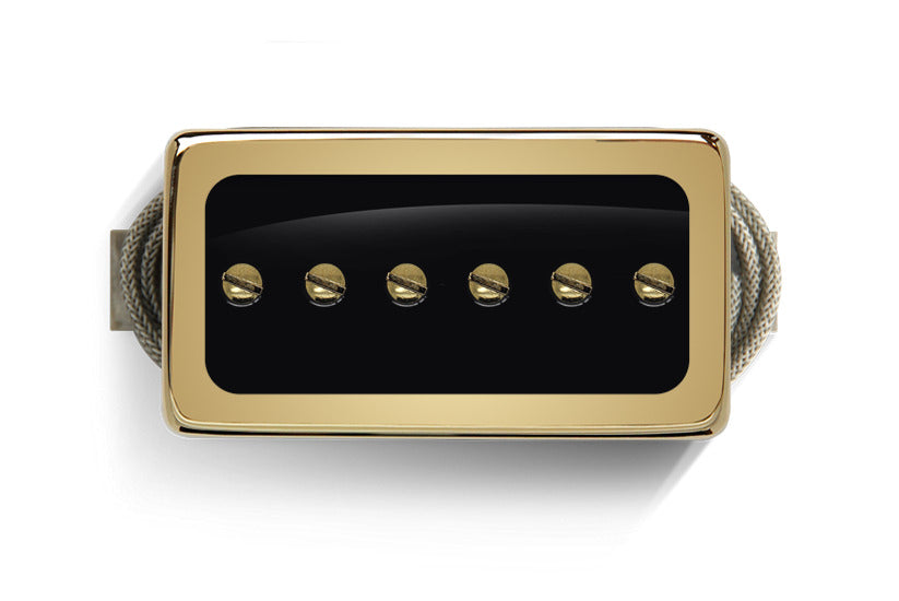 Bare Knuckle Nantucket HSP90 Neck Pickup - Gold TVS - Braided 2 Wire