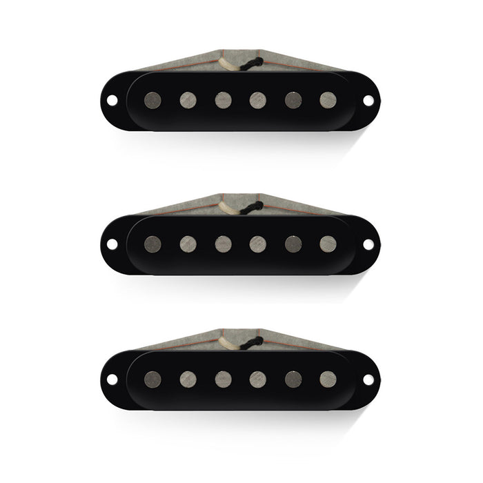 Bare Knuckle Trilogy Suite Single Coil Strat Pickup Set - Black - RW/RP Flat