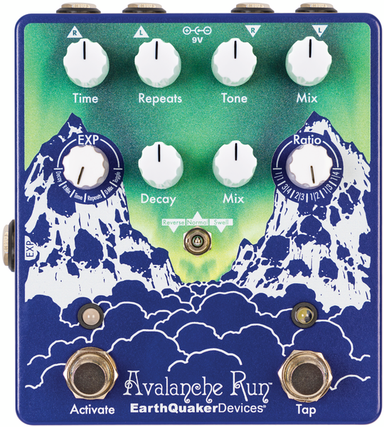 EarthQuaker Devices Limited Edition Avalanche Run Aurora Borealis Stereo Delay And Reverb With Tap Tempo V2 Effects Pedal
