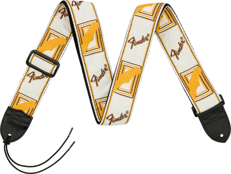 Fender 2 Monogrammed Strap White/Brown/Yellow
