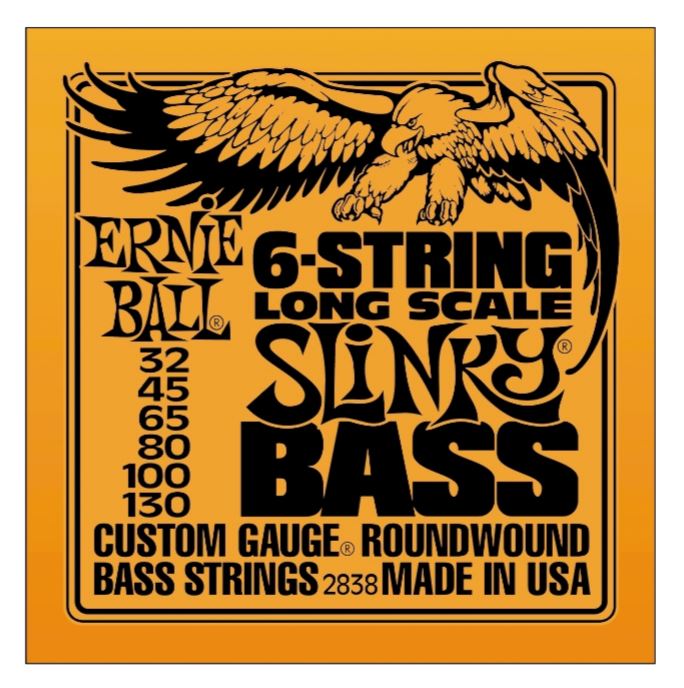 Ernie Ball 6 String Slinky Long Scale 32-130 Nickel Wound Electric Bass Strings