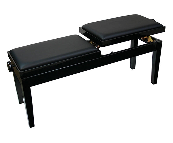 Duet Piano Bench Dual Adjustable Black