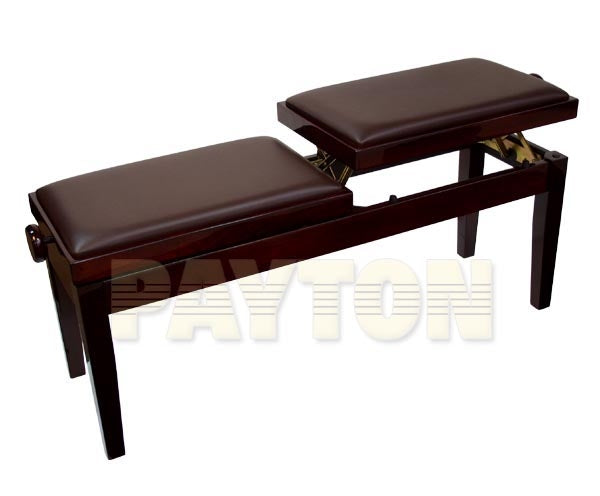 Duet Piano Bench Dual Adjustable Mahogany
