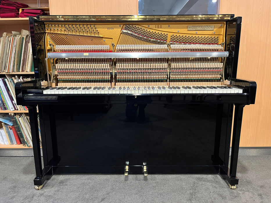 Grotrian 122 122cm Preowned Upright Piano - Polished Ebony