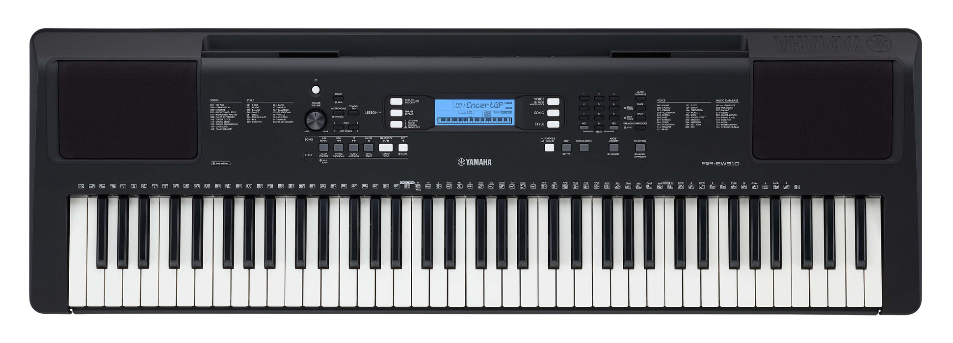Yamaha PSREW310 76 Key Portable Keyboard - Black