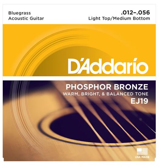 DAddario EJ19 12-56 Phosphor Bronze Bluegrass Acoustic Guitar String Set