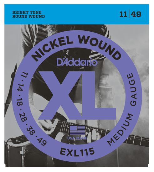 DAddario EXL115 11-49 Nickel Wound Blues Jazz Electric Guitar String Set