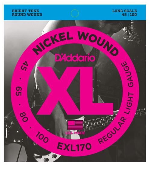DAddario EXL170 45-100 Nickel Round Wound Soft Long Bass Guitar String Set