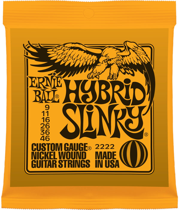 Ernie Ball Hybrid Slinky 9-46 Nickel Wound Electric Guitar Strings - 3 Pack
