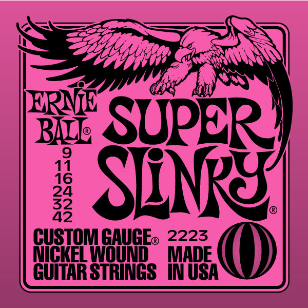 Ernie Ball Super Slinky 9-42 Nickel Wound Electric Guitar Strings - 3 Pack