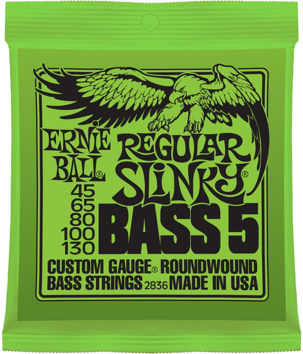 Ernie Ball 5 String Regular Slinky 45-130 Nickel Wound Electric Bass Strings