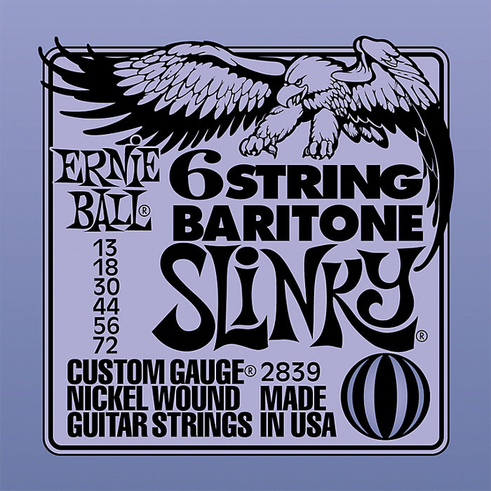 Ernie Ball 6 String Baritone Slinky 13-72 Electric Guitar Strings