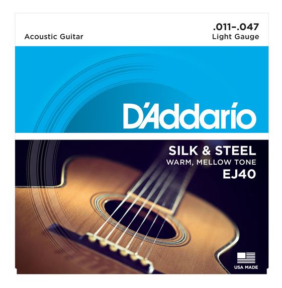 DAddario EJ40 11-47 Silk and Steel Acoustic Guitar String Set