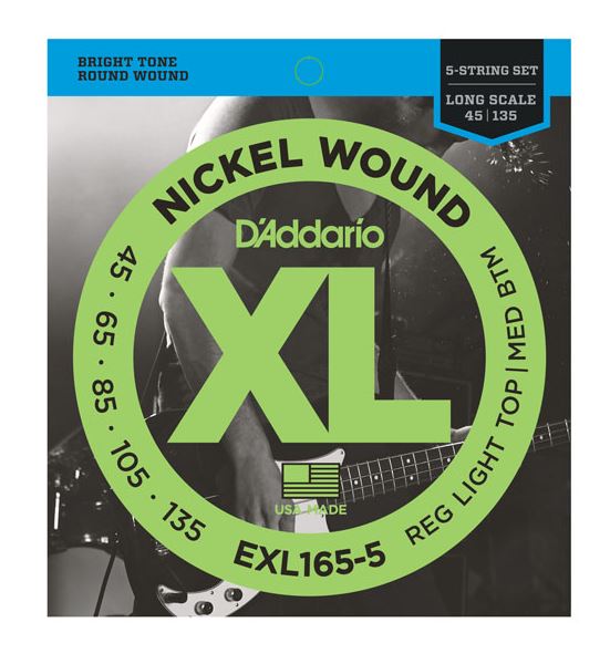 DAddario EXL165-5 45-135 Long Scale Bass Guitar 5 String Set