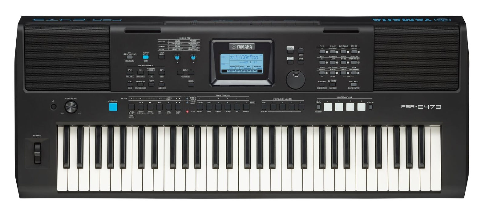 Yamaha PSRE473 61 Key Portable Keyboard - Black