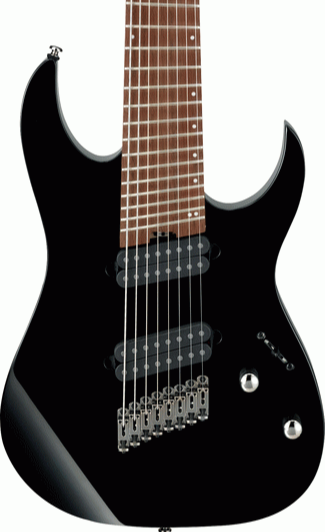 Ibanez RGMS8 BK Premium Electric 8 STR Guitar - Black