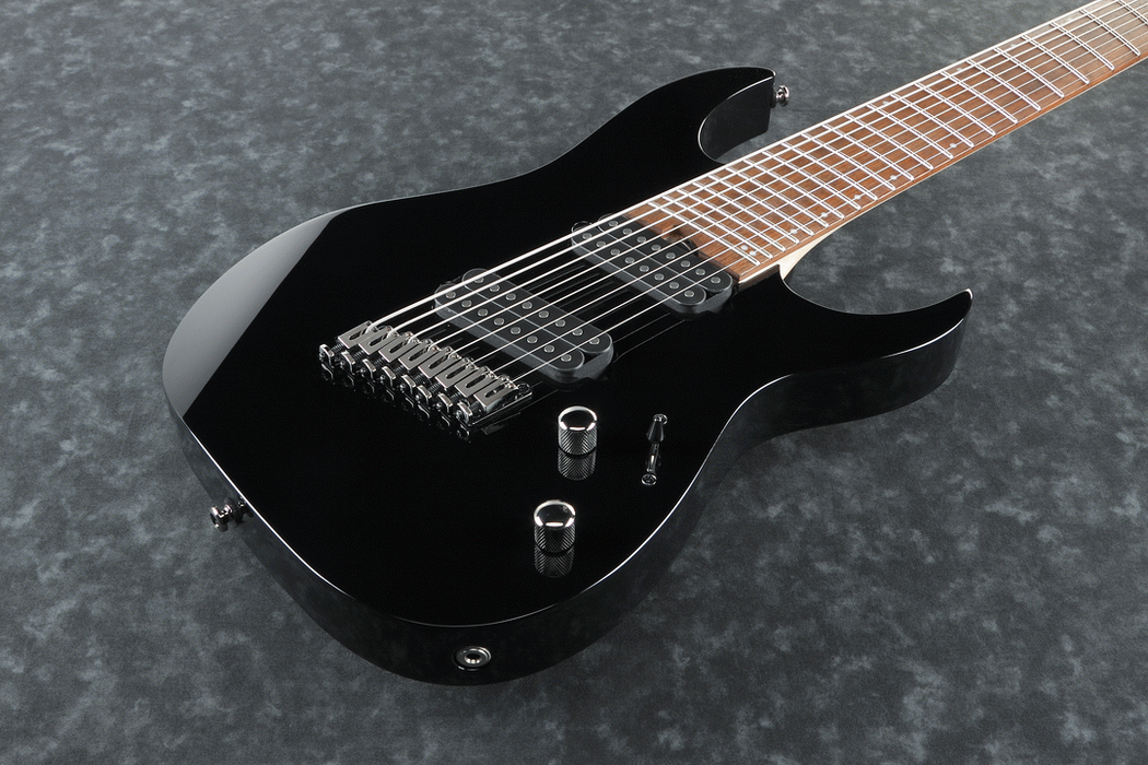 Ibanez RGMS8 BK Premium Electric 8 STR Guitar - Black