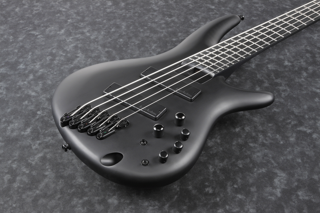 Ibanez SRMS625EX BKF 5 String Electric Bass Guitar - Black Flat