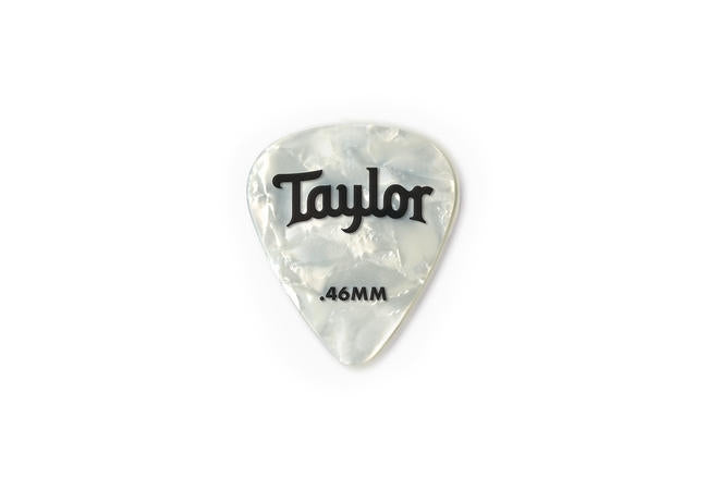 Taylor Celluloid 351 Picks White Pearl 0.71mm- 12-Pack