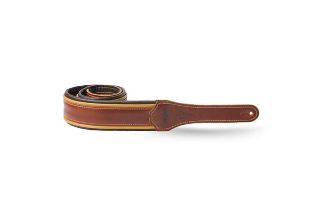 Taylor Century Strap - Medium Brown/Butterscotch/Black Leather- 2.5 inch