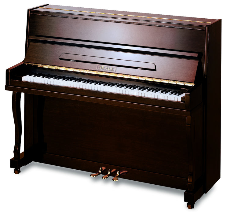 Beale UP118M 118cm Upright Piano - Polished Dark Walnut