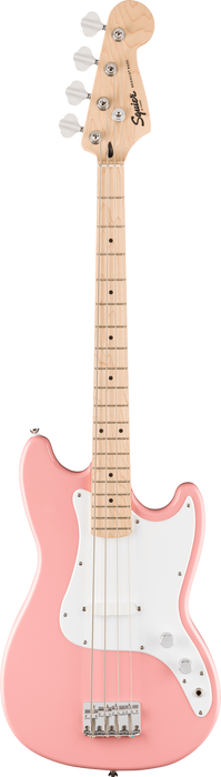 Squier FSR Sonic Bronco Bass Maple Fingerboard Electric Bass Guitar - Shell Pink