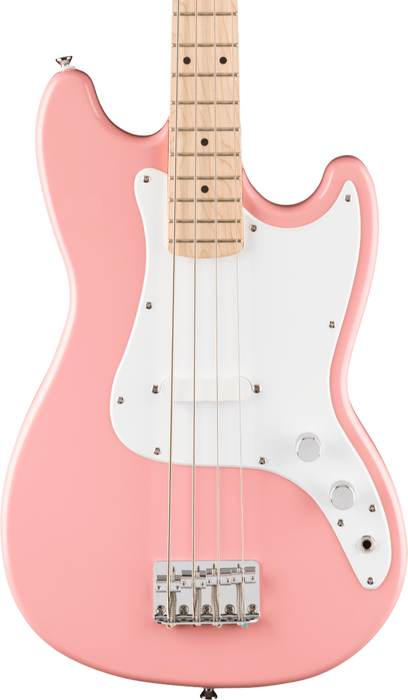 Squier FSR Sonic Bronco Bass Maple Fingerboard Electric Bass Guitar - Shell Pink