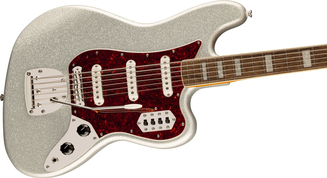 Squier FSR Classic Vibe Bass VI Laurel Fingerboard Electric Bass Guitar - Silver Sparkle