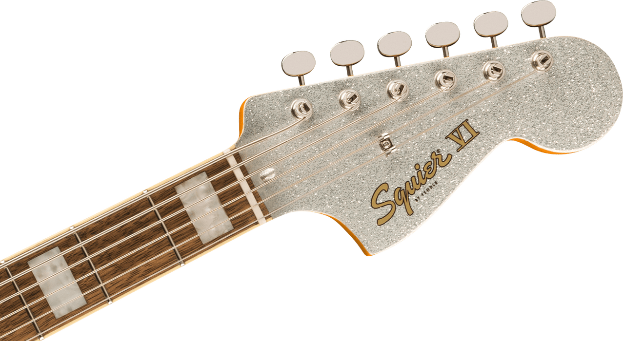 Squier FSR Classic Vibe Bass VI Laurel Fingerboard Electric Bass Guitar - Silver Sparkle