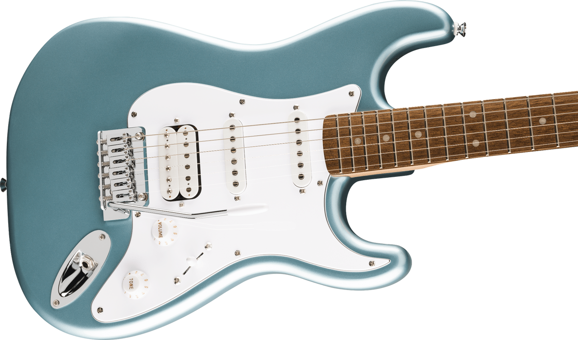 Squier Affinity Stratocaster Junior HSS Laurel Fingerboard White Pickguard - Ice Blue Metallic