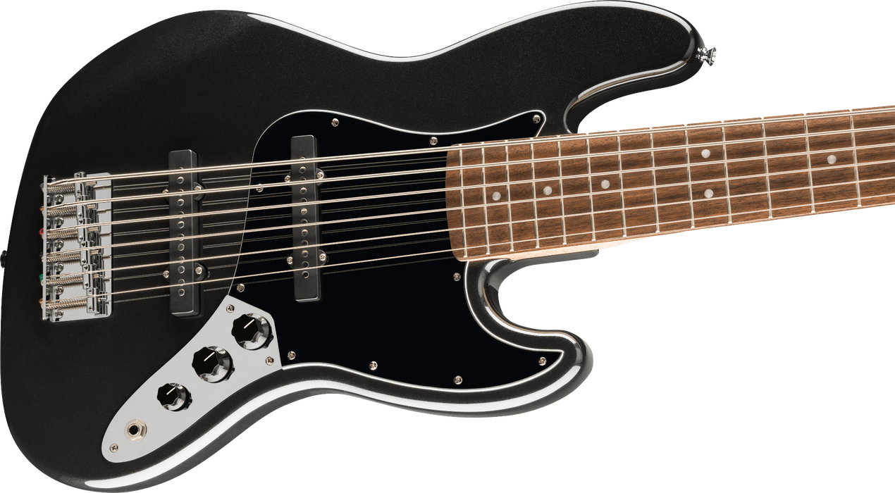 Squier Affinity Jazz Bass VI Laurel Fingerboard Black Pickguard - Black Metallic