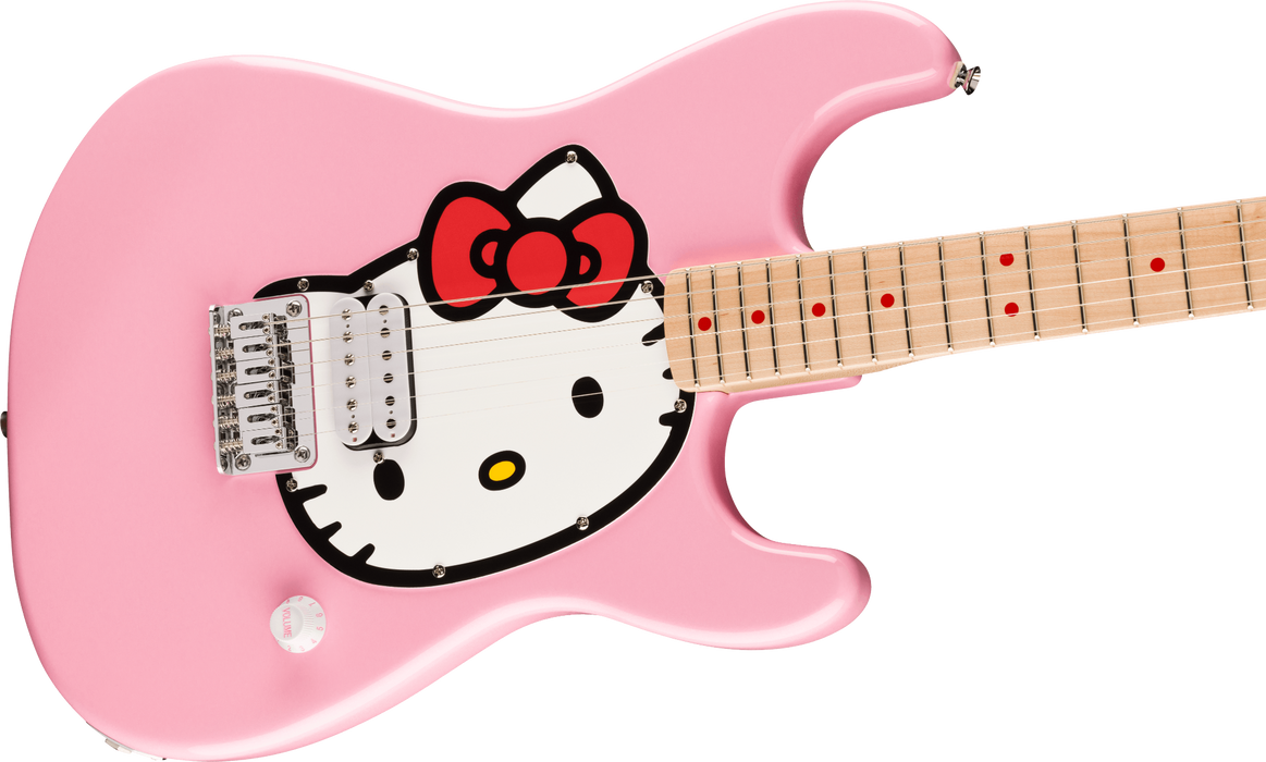 Squier Limited Edition Hello Kitty Stratocaster with Gig Bag Maple Fingerboard - Pink