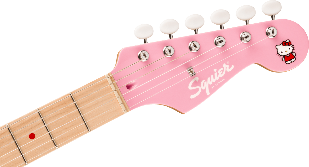 Squier Limited Edition Hello Kitty Stratocaster with Gig Bag Maple Fingerboard - Pink