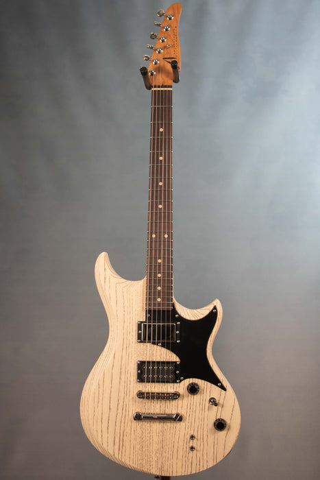 Tom Anderson Wolfhound Mutt Electric Guitar - Satin Organic Grain Blonde with Brown - Serial Number: 08-02-25P