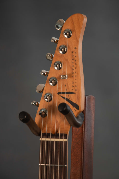 Tom Anderson Wolfhound Mutt Electric Guitar - Satin Organic Grain Blonde with Brown - Serial Number: 08-02-25P