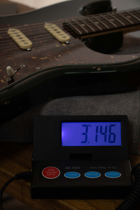 Tom Anderson Icon Classic Electric Guitar - In-Distress - Bullit Green over 3 Color Burst - Serial Number: 08-12-25A