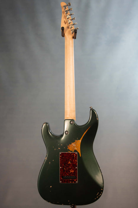 Tom Anderson Icon Classic Electric Guitar - In-Distress - Bullit Green over 3 Color Burst - Serial Number: 08-12-25A