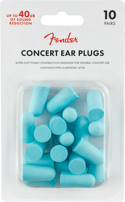 Fender Concert Ear Plugs 10 Pair Daphne Blue