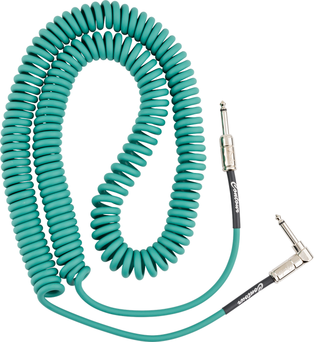 Fender Contour 30ft Coiled Instrument Cable - Sherwood Green