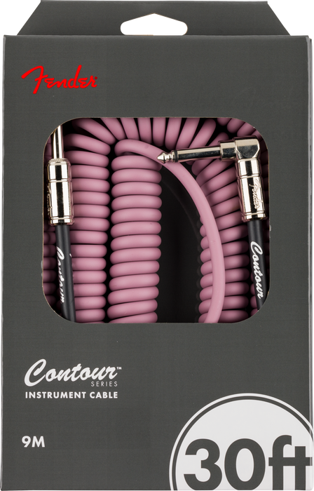 Fender Contour 30ft Coiled Instrument Cable - Burgundy Mist